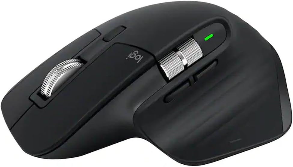 LogitechMX Master 3S - Performance Wireless Mouse with Ultra-Fast Scrolling, Ergo, 8K DPI, Track on Glass, Quiet Clicks, Bluetooth, Windows, Linux, Chrome, Black