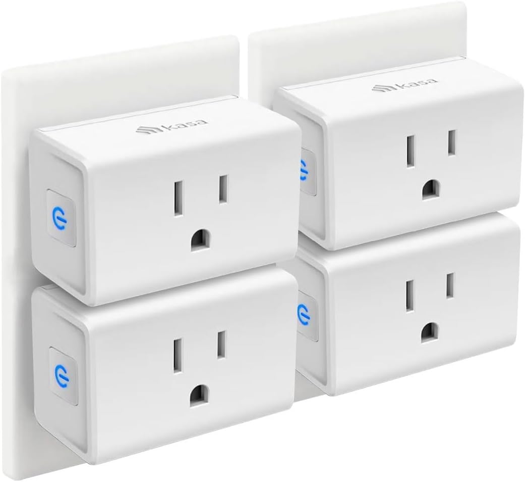 Kasa Smart Plug Ultra Mini 15A, EP10P4, Smart Home Wi-Fi Outlet Works with Alexa & Google Home, No Hub Required, UP Certified, 2.4GHz Wi-Fi Only, 4-Pack, White