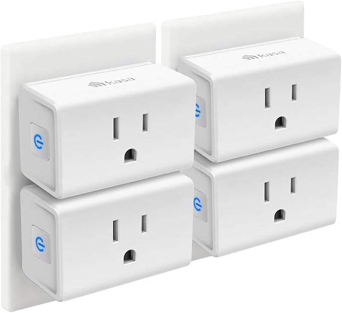 Kasa Smart Plug Ultra Mini 15A, EP10P4, Smart Home Wi-Fi Outlet Works with Alexa & Google Home, No Hub Required, UP Certified, 2.4GHz Wi-Fi Only, 4-Pack, White