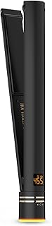 Hot Tools Black Gold Ionic 1 1/4 Inch Flat Iron Use as Straightener for Sleek Straight Hair or Use Rounded Edges for Shiny Curls and Waves, Stylist-Preferred