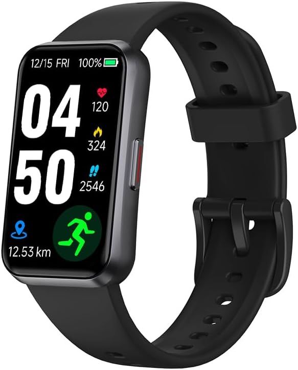 Fitness Trackers,Heart Rate Blood Oxygen Sleep Monitor,1.47‘’ OLED Display,Calorie Pedometer Steps Counter Activity watchs,Smart Band 24/7 Health Monitoring(Black)