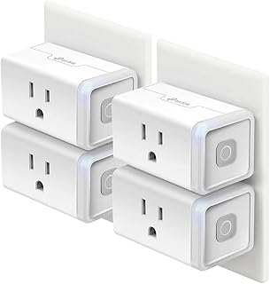 Kasa Smart Plug HS103P4, Smart Wi-Fi Outlet, Touch Actuator, Works with Alexa, Echo, Google Home, No Hub Required, 15 Amp, UL Certified, 4-Pack, White