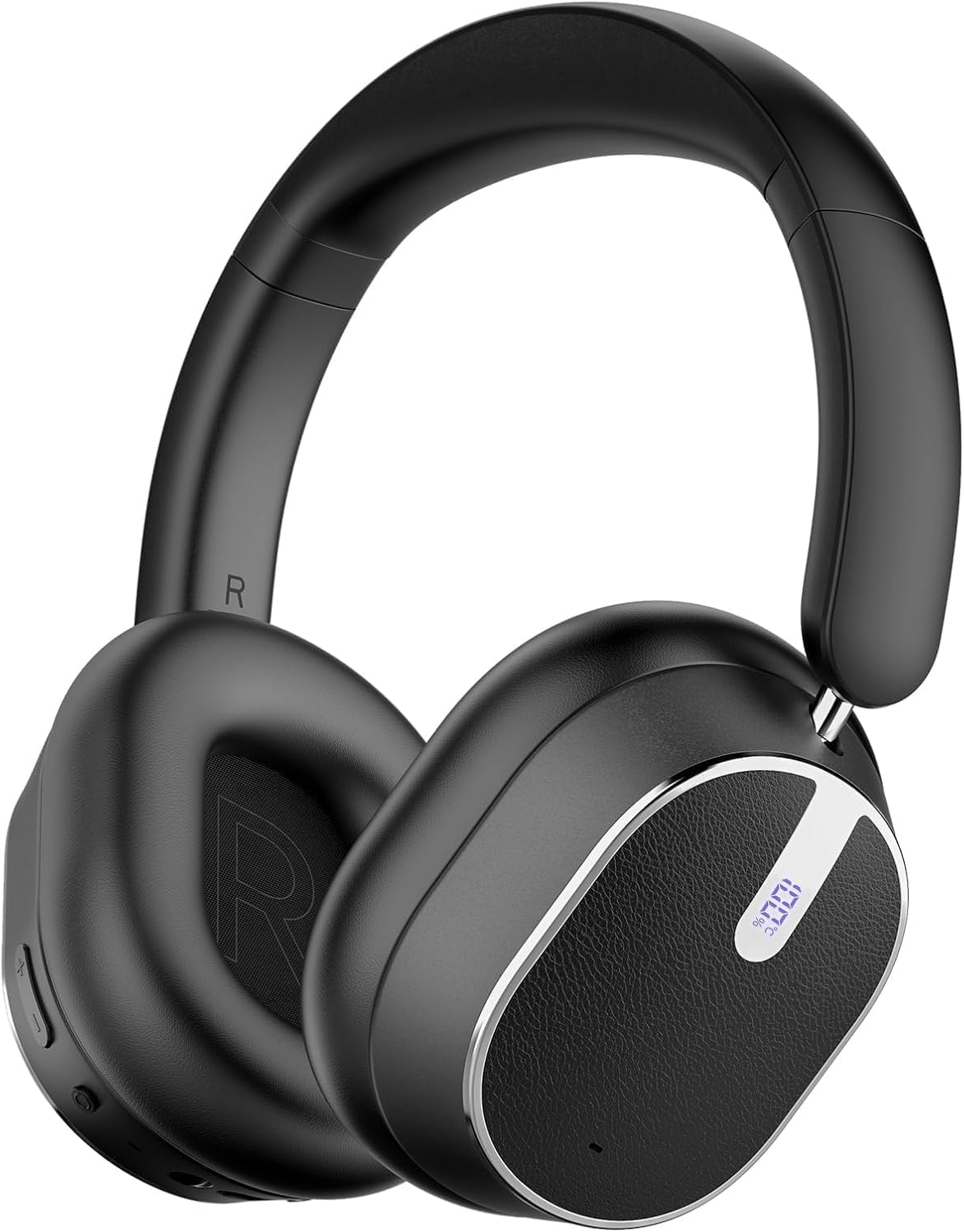 Hybrid Active Noise Cancelling Bluetooth Headphones Wireless Headphones Over Ear, 120H Playtime, Hi-Res Audio, Deep Bass, Memory Foam Ear Cups for Home Office Travel Black