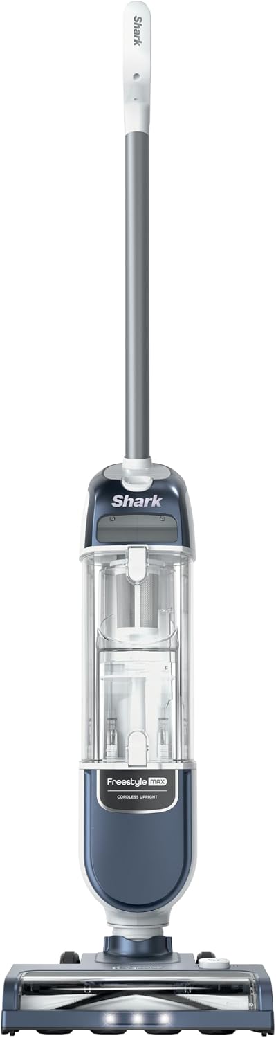 Shark Freestyle Max Cordless Upright Vacuum, Nordic Blue, SV2002 Multi-Surface Cleaning, Lightweight, Easy Maintenance, Large Dust Cup, 2-Speed Brushroll, LED Headlights