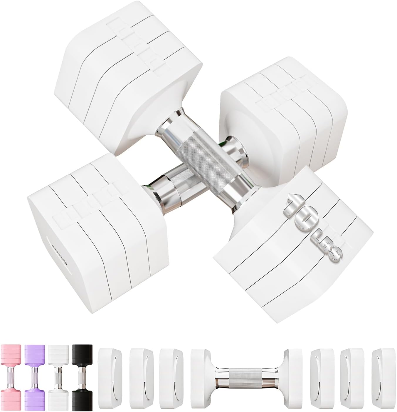 Adjustable Dumbbell Set for Women Men 10LB/15LB/20LB/25LB Each | Dumbbells Set of 2, Free Weight Set at Hom...
