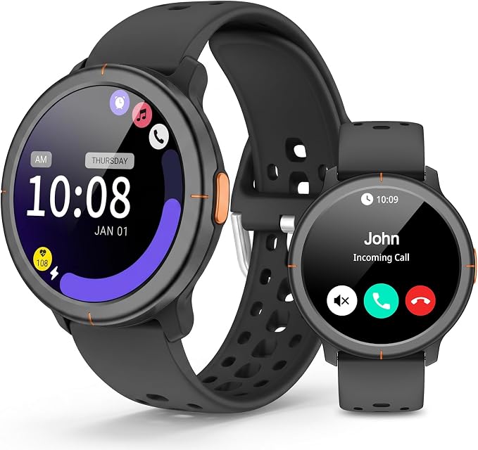 Smart Watch for Men Women, Bluetooth Calls, Activity Tracker, Android iOS | 1.32" AMOLED, 24/7 Heart Rate/B...