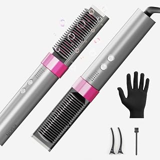 K-SKIN Hair Straightener Brush, 680 Billion Plasma Ions Ceramic Hot Comb | Anti-Frizz for Straight, Wavy & ...
