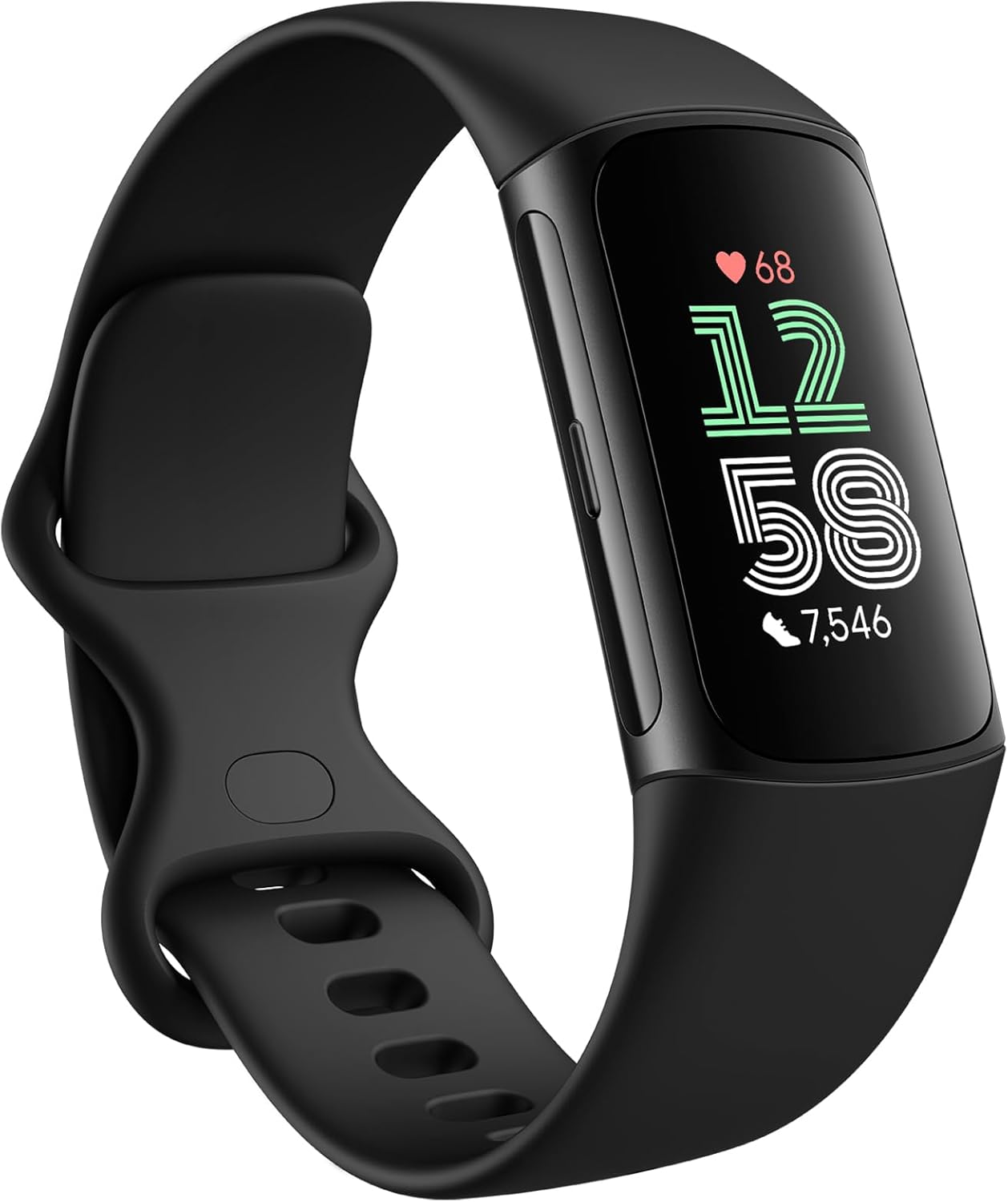 Google Fitbit Charge 6 - Fitness Tracker - Obsidian/Black Google apps, heart rate on exercise equipment, 3-month Google Health Premium membership included, small and large bands