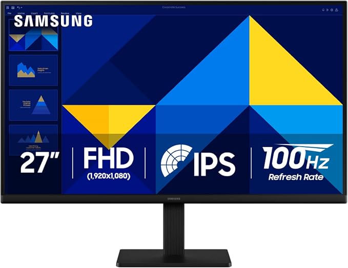 Samsung 27" (S30GD) Essential Monitor with IPS Panel 100Hz Refresh Rate, Tilt Only Stand, Ergonomic Design, Advanced Eye Care, Game Mode, LS27D304GANXZA