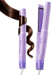Tideway Hair Straightener,Dual Voltage Ceramic Travel Flat Iron Cool Air | 110-240V Dual Voltage | 2-in-1 Cool Air Straightener and Curler | 10s Fast Heat-Up | 7.2-Ft Power Cord | Easy to Use Globally
