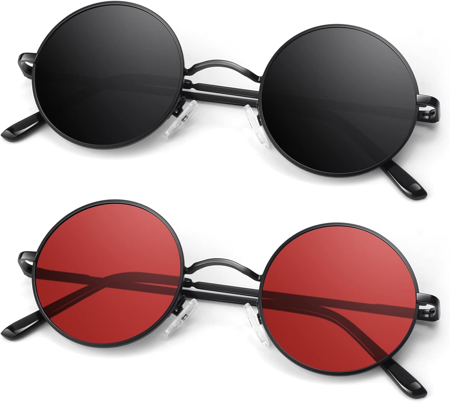 ANZIW Round Polarized Sunglasses Men Women,Retro Metal Hippie Shades | Circle Lenses,Classic Circular Light...