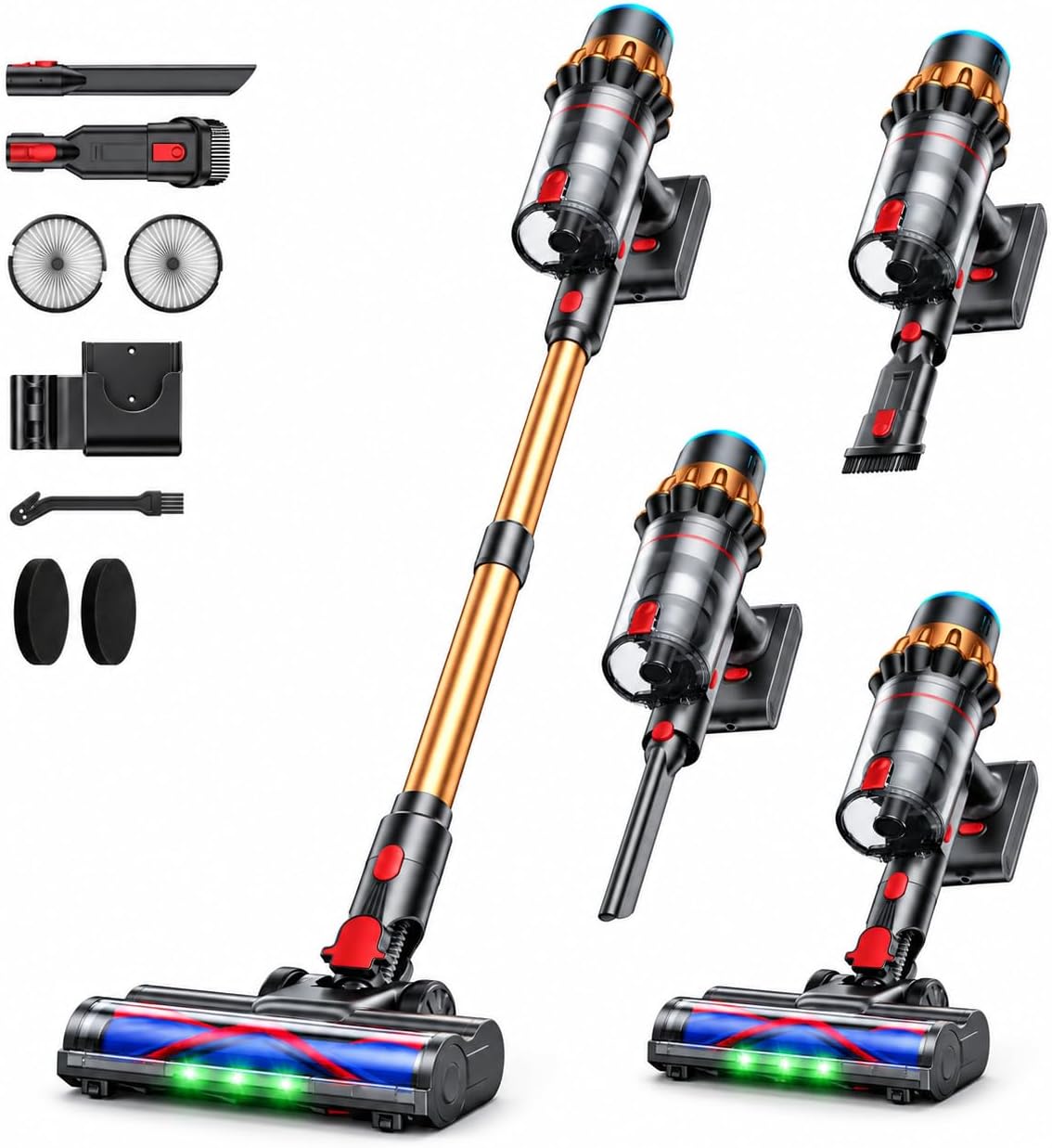 Cordless Vacuum Cleaner, 680W 58KPa Max 85 Mins, Vacuum Cleaners for Home, Stick Vacuum Cleaner with 3 Adjustable Modes, Lightweight Vacuum for Home Floor Carpet Cleaning