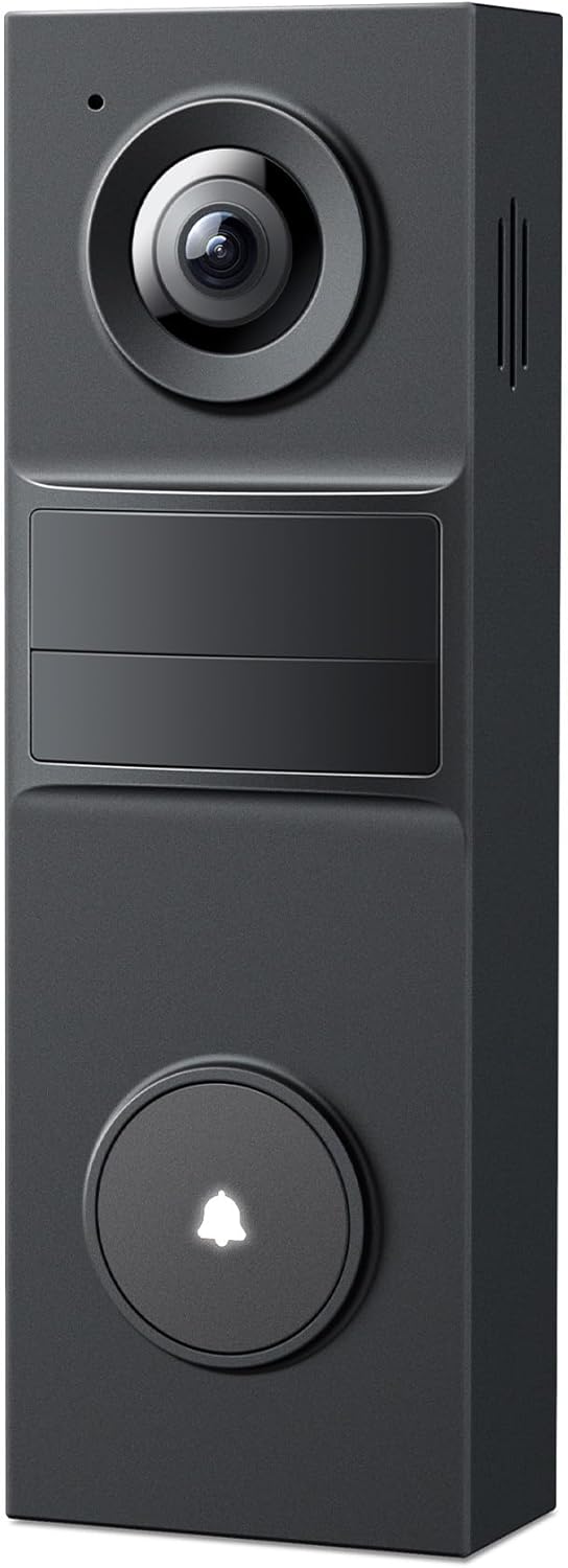 Tapo2K Wireless Smart Video Doorbell, D205, 160° Ultra-Wide View Person Detection, 2-Way Talk, Ring Call, Night Vision, Subscription-Free Local Storage or Optional Cloud