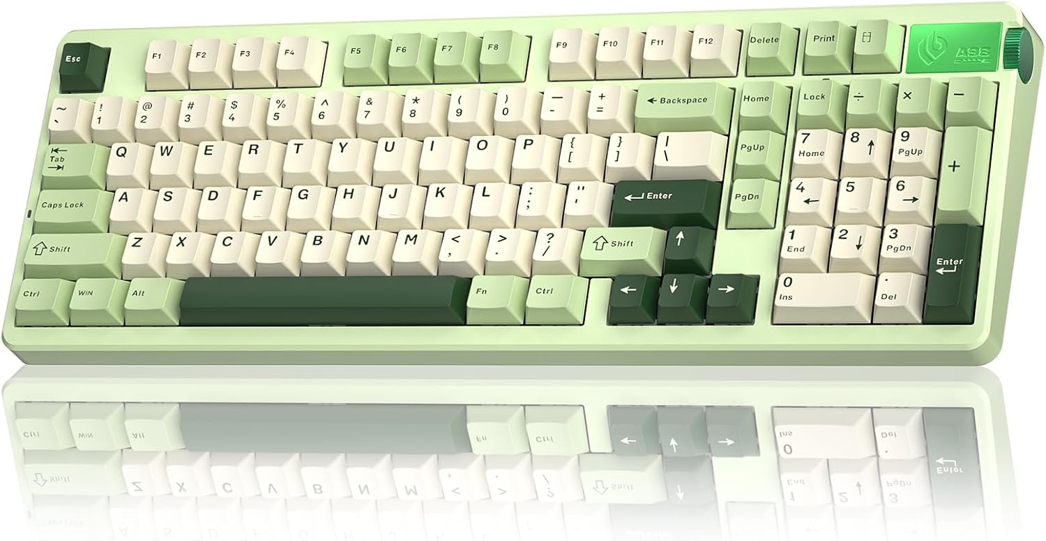 LEOBOG A98 Wireless Creamy Mechanical Gaming Keyboard with Number Pad Knob | 96% Tri-Mode BT5.0/2.4GHz/USB-...