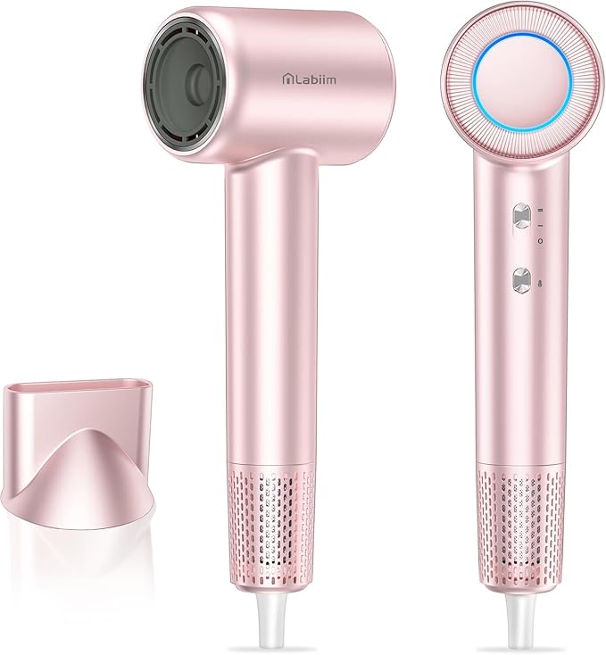 Labiim Hair Dryer, High-Speed Ionic Blow Dryer 110,000 RPM Motor, Pink | Fast Drying 200M Ions Frizz & Ther...