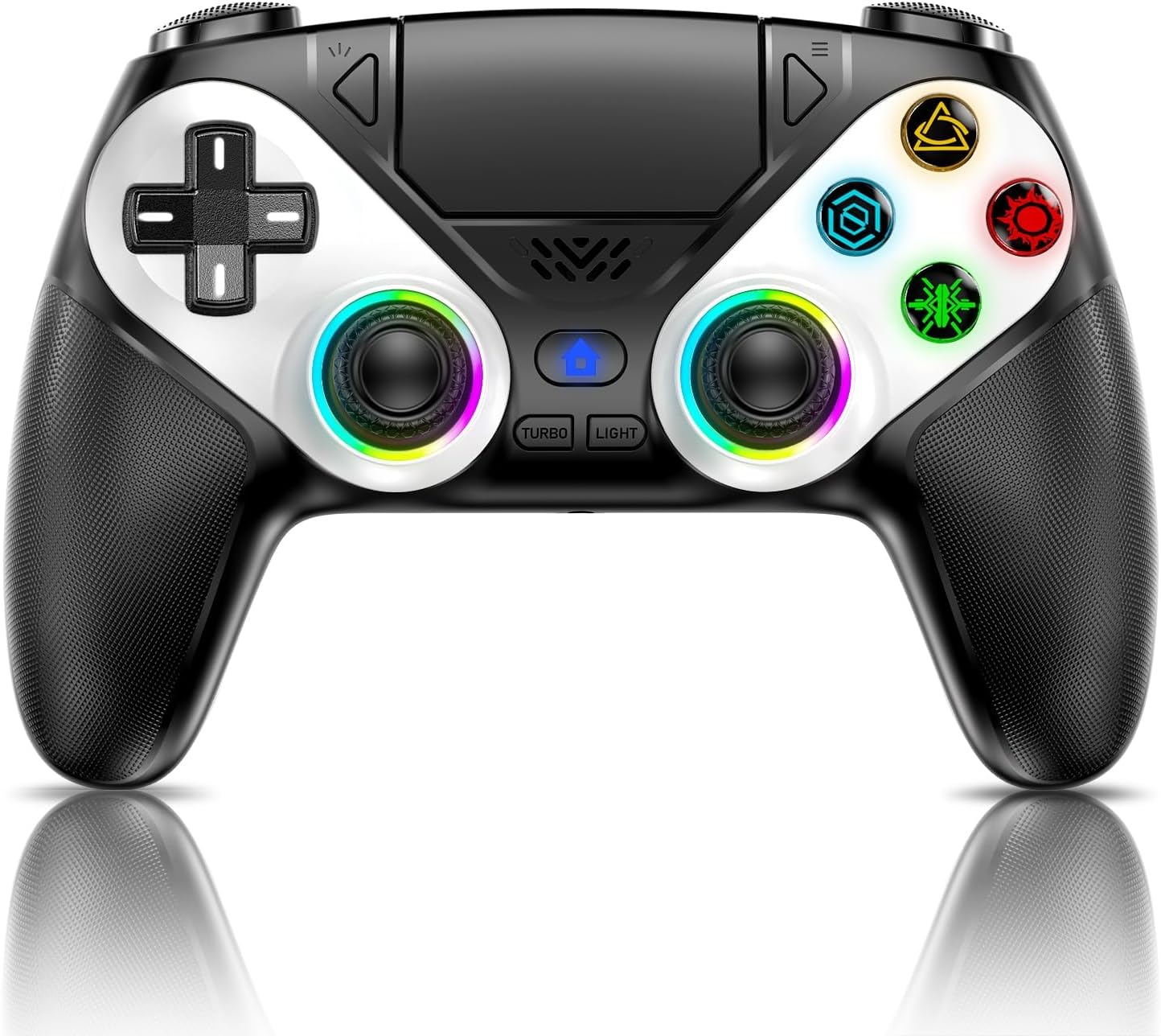 Gamrombo RGB Wireless Controller for PS5/ Pro/Slim/PC | Wireless Gamepad with LED Lighting/Turbo/Macro/Dual...