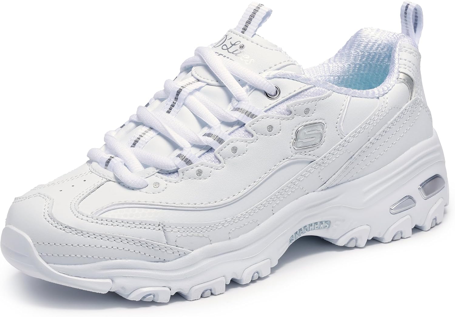 Skechers Women's D'Lites Fresh Start Sneaker Air-Cooled Memory Foam Insole, Cushioned midsole with flexible outsole, Sporty fashion sneaker with a lace-up front