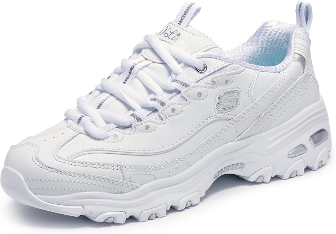 Skechers Women's D'Lites Fresh Start Sneaker Air-Cooled Memory Foam Insole, Cushioned midsole with flexible outsole, Sporty fashion sneaker with a lace-up front