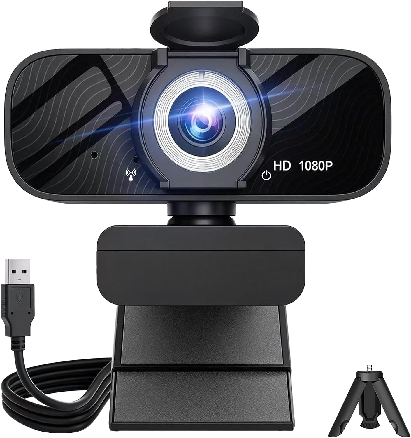 HD PC Webcam, Full HD 1080p/30fps Video, Clear Audio, Light Correction, Works with Microsoft Teams, Google Meet, Zoom, Conferencing and Video Calling