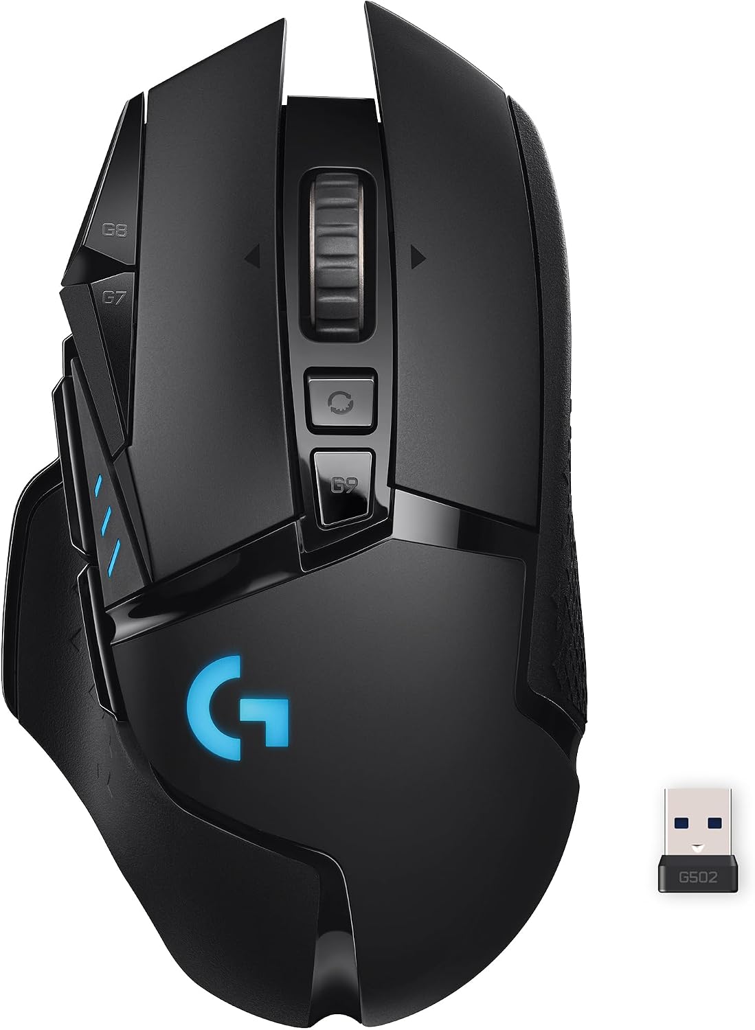 Logitech G502 Lightspeed Wireless Gaming Mouse - Black | RGB, Adjustable Weights, 11 Programmable Buttons, POWERPLAY Compatible, On-Board Memory, for PC/Mac