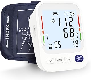 Upper Arm Blood Pressure Monitor – Large LCD Display BP Machine, 2-User 240 Memory, Irregular Heartbeat Detection, Wide Cuff 8.7"-20.5", Type-C Power