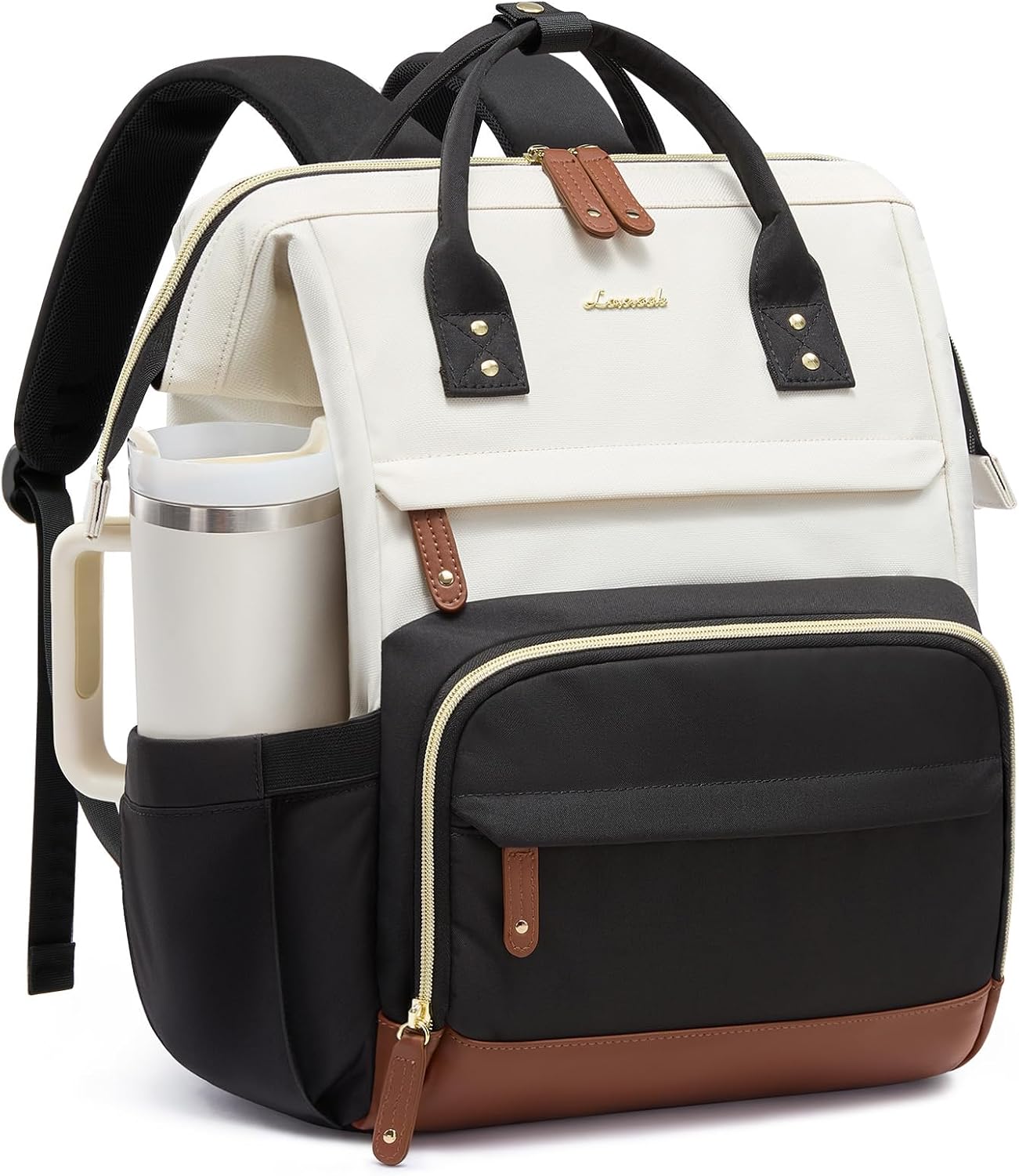 LOVEVOOK Laptop Backpack for Women, 15.6 Inch Work Business Backpacks Purse With Large Capacity, Waterproof Nurse Bag College Bookbag for School, Waterproof Casual Daypack for Travel