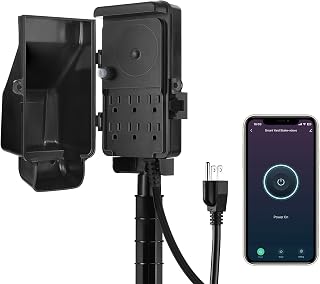 DEWENWILS WiFi Smart Yard Stake Timer Plug, Outdoor Power Stake Timer | 6 Outlets, 6FT Cord, Waterproof, Vo...