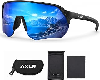 AXLR NOVA Minimalist Sport Sunglasses UV400 Protection Polarized | Lightweight TR90 Frame, Snap Hinges, Adj...