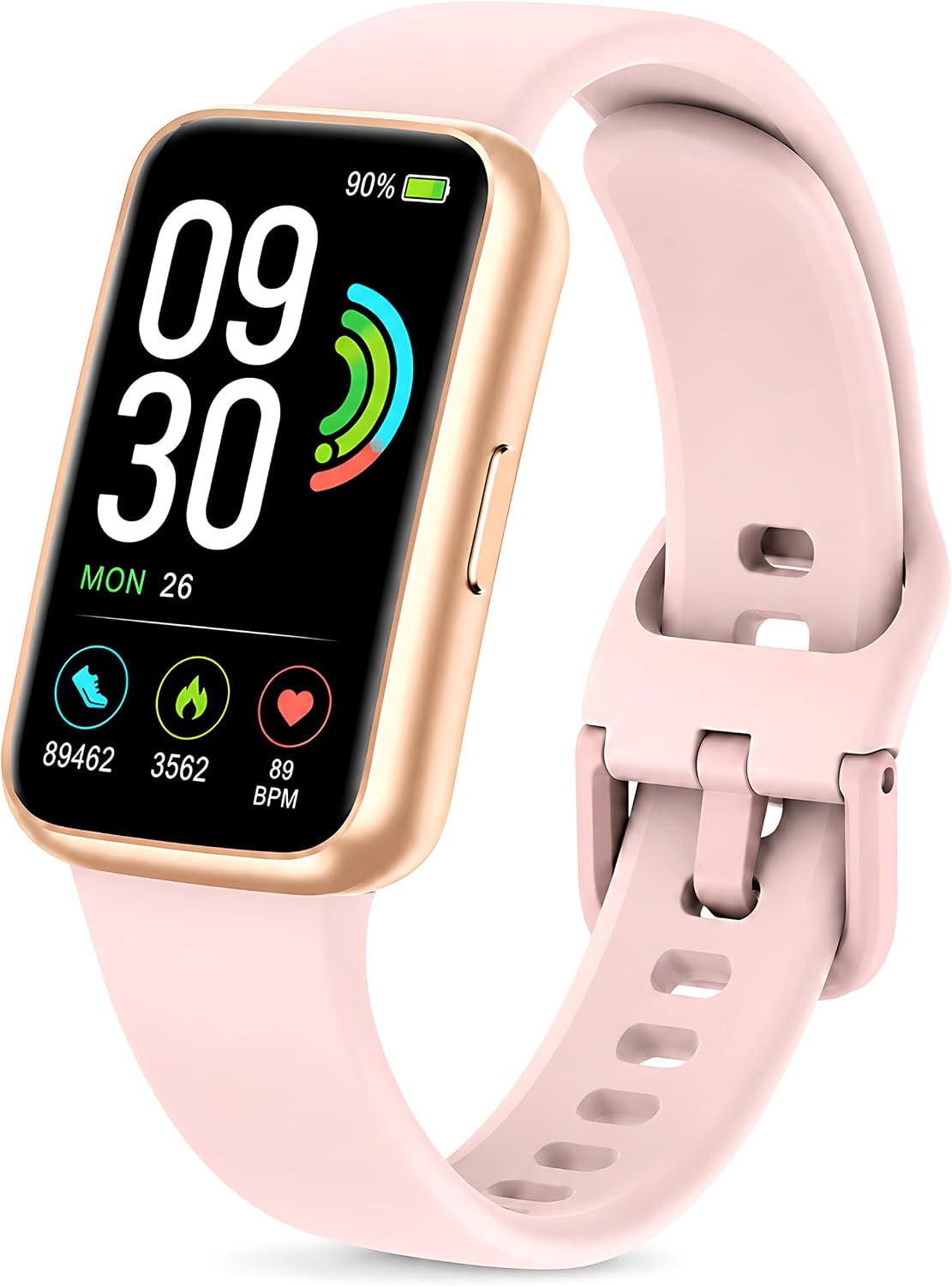 Fitness Tracker for Men & Women with 1.47” HD Display, Heart Rate & SpO2 Tracking, Sleep & Activity Monitor, 100+ Sports Modes, 3ATM Waterproof Smart Band, Suitable for Android & iOS, Pink