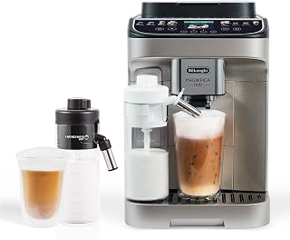 De'Longhi Magnifica Duo Automatic Espresso Machine, Milk Frother, Silver #1 Worldwide Espresso Machine Maker, 20 One-Touch Recipes, Hot & Cold Milk Frother, Built-In Grinder, Touchscreen Display