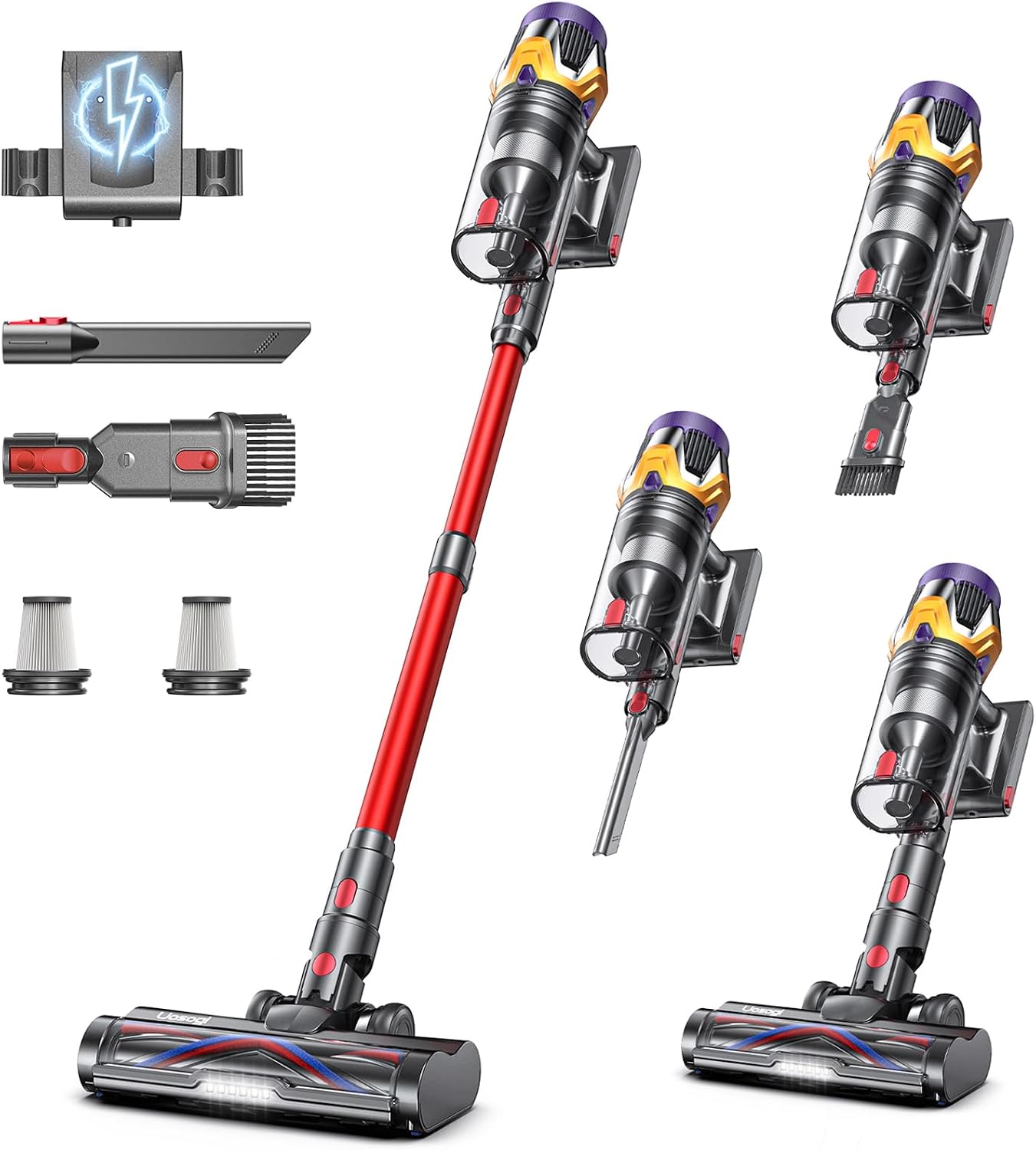 Cordless Vacuum Cleaner, Upgraded 55KPA 650W 70Mins Stick Vacuum with Hurricane Mode, Self-Standing, Touch Screen, 1.8L Dust Cup, Anti-tangle Wireless Vacuum, Vacuum Cleaners for Home/Pet Hair/Carpets