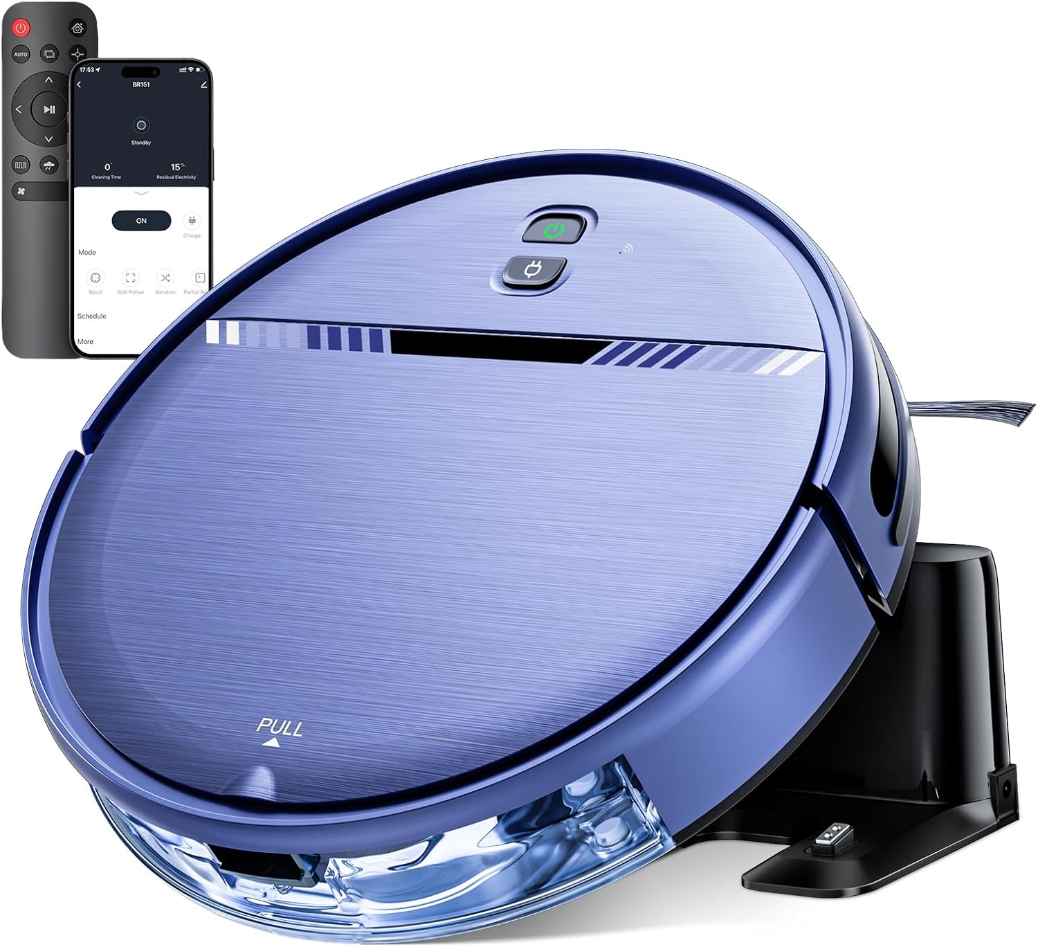 iMartine Robot Vacuum and Mop Combo, Strong Suction, 2-in-1 Dust Box and Water Tank, Works with Alexa/Google Assistant, Long Runtime, Schedule, Quiet, Ideal for Hard Floors, Low-Pile Carpets and Pets