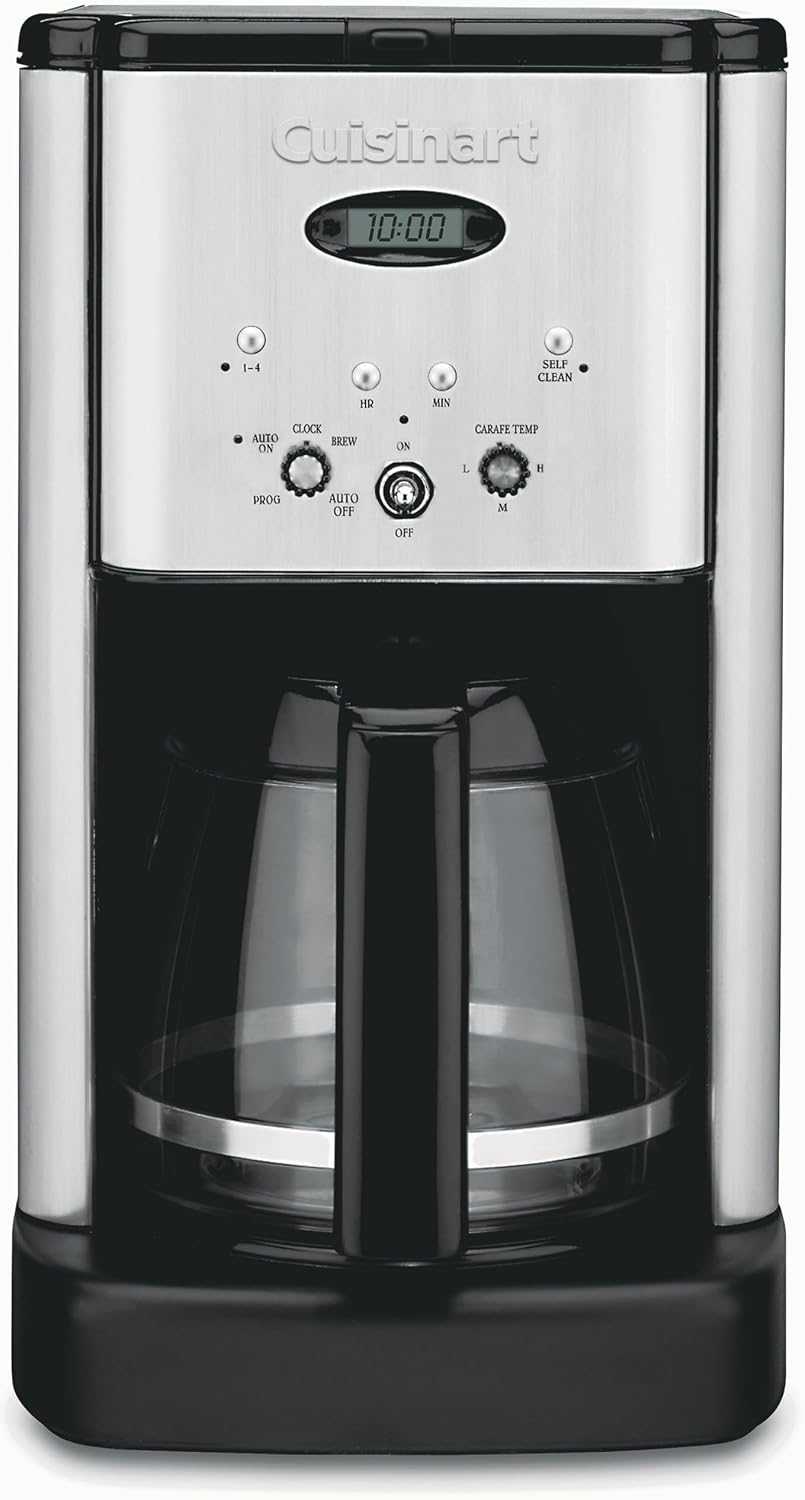 Cuisinart DCC-1200P1 Brew Central 12-Cup Programmable Coffeemaker Coffee Maker, Carafe, Brushed Chrome