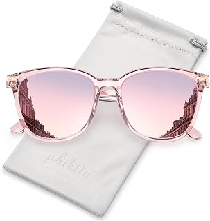 Ad - phikttu Polarized Sunglasses Womens Trendy Mirrored Shades UV400 Protection | Polarized Mirrored Sunglasses...