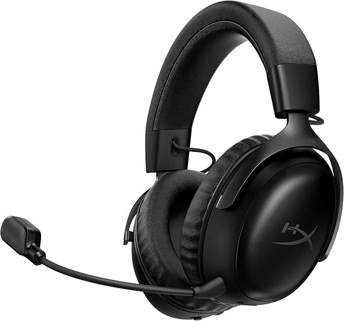 HyperX Cloud III S – Wireless Gaming Headset for PS5, PS4, Switch, PC, Mac, and Mobile, Up to 120-Hour (2.4GHz) / 200-Hour (Bluetooth) Battery, 53mm Angled Drivers, Detachable Mic – Black
