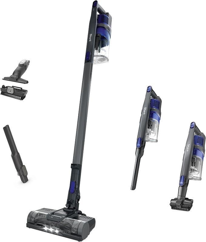 Shark Pet Cordless Stick Vacuum, 40-Min Runtime, Lightweight, Grey, IX141 Powerful Suction, XL Dust Cup, LED Headlights, Removeable Handheld Vacuum for Carpet & Hard Floors, Crevice & Pet Tool​