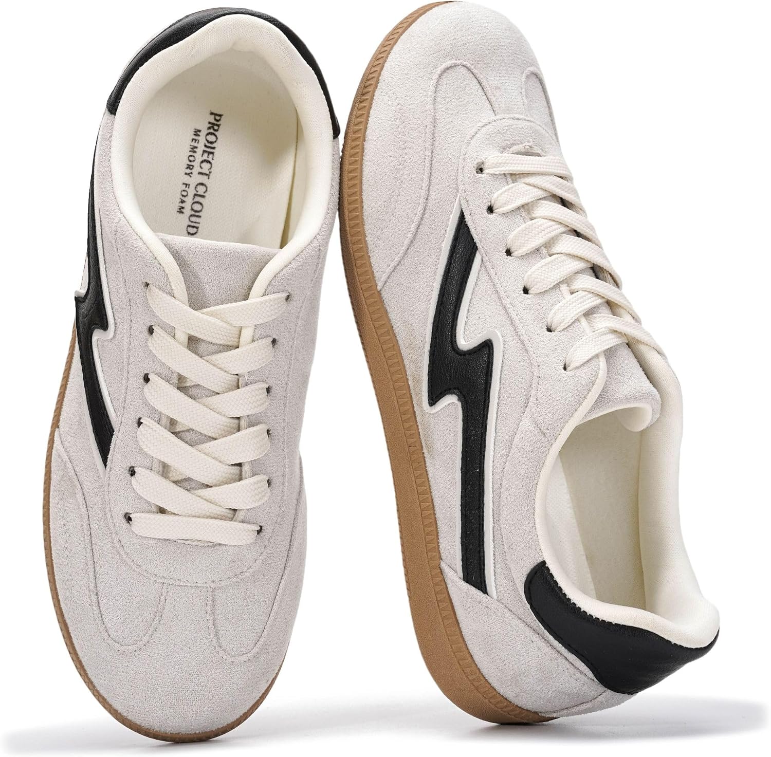 Project Cloud Womens Sneakers - Comfortable Fashion Sneakers for Women Plush & Soft Memory Foam Insole Lace Up Shoes for Women Trendy Sneakers Women Womens Footwear Water Resistant Women Shoes