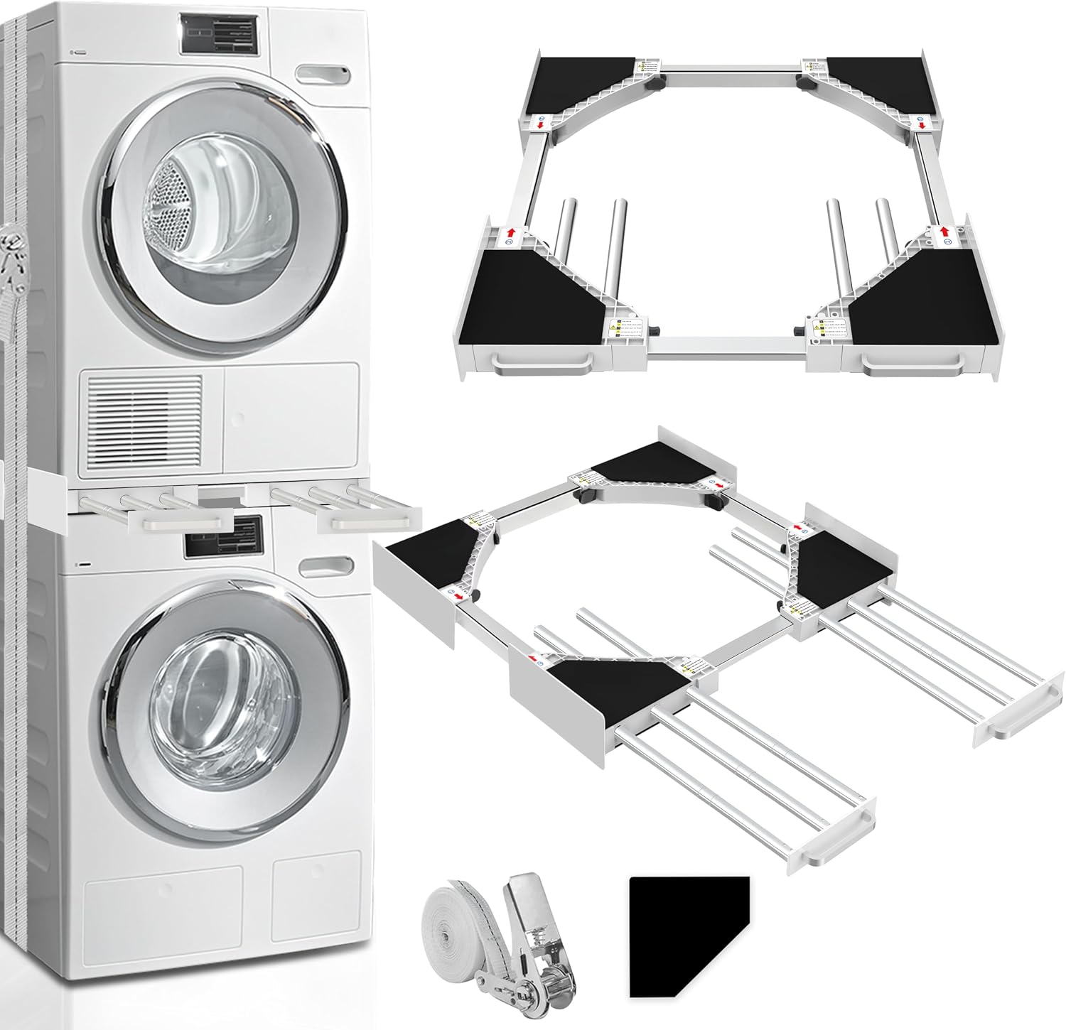 Washer Dryer Stacking Kit - Adjustable Design Fits Most Washers & Dryers | Adjustable 24" - 29" - Universal...