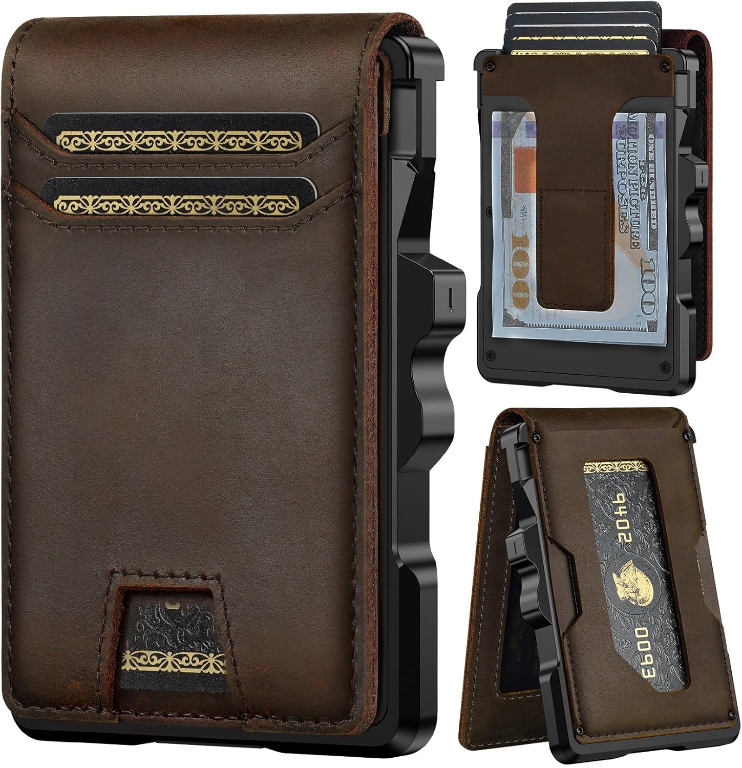 furid Genuine Leather Wallet for Men: Slim RFID Smart Minimalist Wallet | Full Grain Credit Card Holder for...