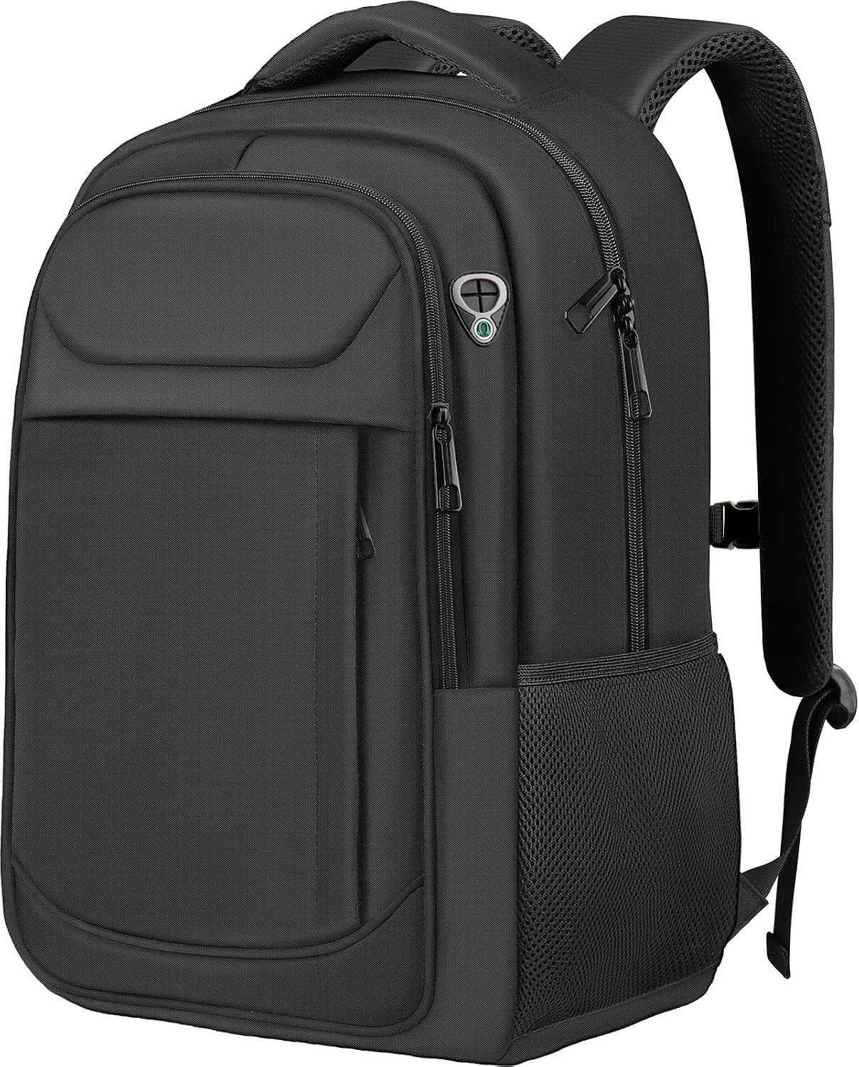 17" Travel Laptop Backpack, Airline Approved Computer Bag, Black Padded Laptop Compartment, Water-Resistant, Anti-Theft Pocket, Luggage Strap, 40L Storage for Work Travel College