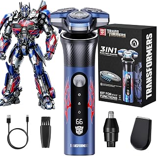 Transformers Electric Razor for Men,IPX7 Waterproof Wet & Dry (Blue) | 3 IN 1 shaver,5D Pivot & Flex Heads...