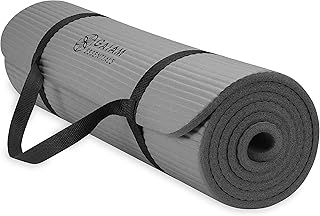 Gaiam Thick Yoga Mat, Exercise & Fitness Mat with Easy-Cinch Carrying Strap Non-Slip NBR Foam | Joint Cushioning | Yoga, Pilates, Fitness & Floor Workouts | 72"L x 24"W