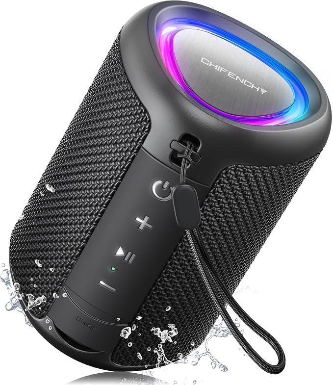 Portable Bluetooth Speaker Gift Ideas: Outdoor Travel Essentials Waterproof | Powerful HD Sound, Dynamic Li...
