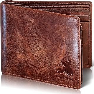BULL GUARD RFID Wallet For Men Premium Leather Bifold Wallet Western Brown Extra Capacity, Secure & Durable Top Grain Leather Men’s Billfold with Flip Up ID, 11 card slots, 2 Bill Dividers, Gift Boxed